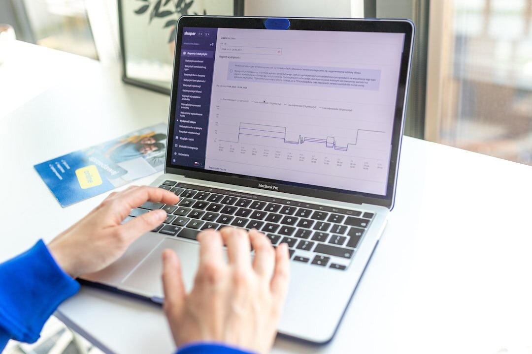 Analytics dashboard on laptop screen showing communication data